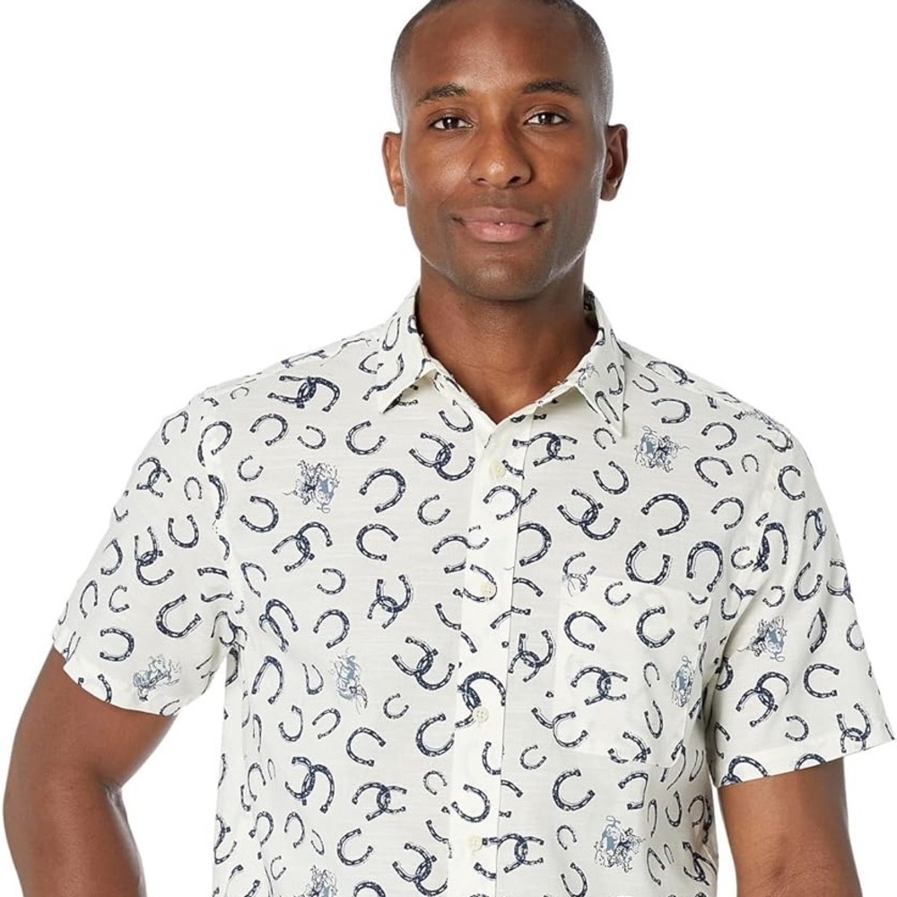 Pendelton M’s Short Sleeve 100%Cotton Shoreline Shirt Horse/Horseshoes Size M